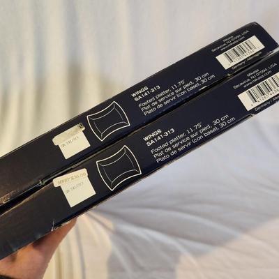 Lot of 2 Mikasa "Wings" 11.75" footed platters with original boxes.