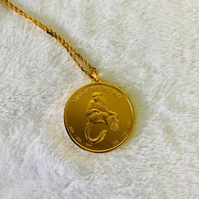 Auri Sagittarius Zodiac Medallion Gold Necklace (BR1-SL)