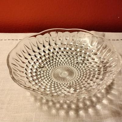 Vintage Anchor Hocking AH 16 Clear pattern clear glass 3 footed Candy Dish.