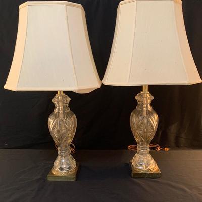 Three Ornate Glass Lamps w/ Pair of Candle Sconces (GR1-KW)