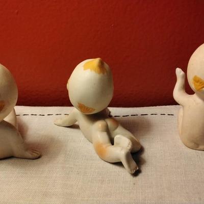 Three adorable Vintage Porcelain Rare Kewpie Dolls! A.A. Importing Co. Piano Babies circa 1960
