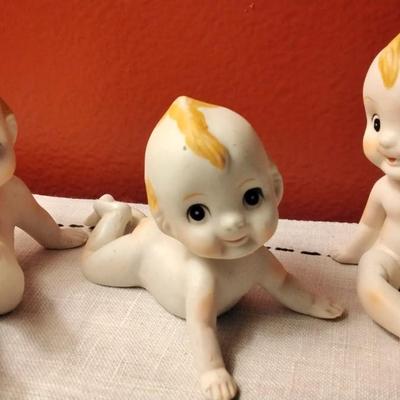 Three adorable Vintage Porcelain Rare Kewpie Dolls! A.A. Importing Co. Piano Babies circa 1960