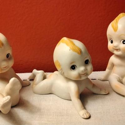 Three adorable Vintage Porcelain Rare Kewpie Dolls! A.A. Importing Co. Piano Babies circa 1960