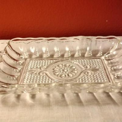 Beautiful Vintage Glass Trinket Tray