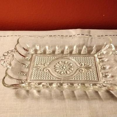 Beautiful Vintage Glass Trinket Tray
