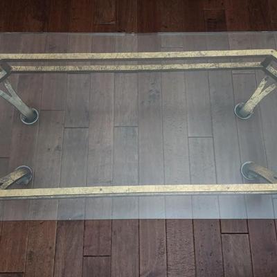 Glass and metal coffee table