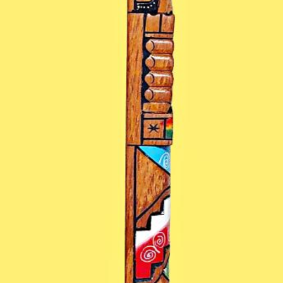 2 Carved Wooden Flutes