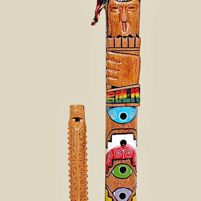 2 Carved Wooden Flutes