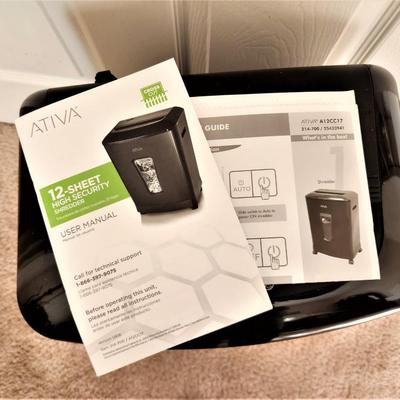 Lot #37  ATIVA 12 Sheet Paper Shredder with Manual