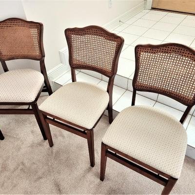 Lot #38  Great Set of 4 Vintage StakMore Folding Chairs - Cane Back