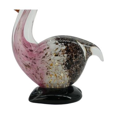 Murano Style Hand-Blown Glass Art Pelican with Fish