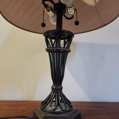 27" Tall metal 2 bulb table lamp