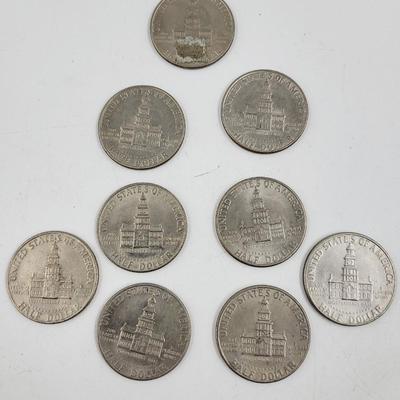 PRESIDENT KENNEDY BICENTENNIAL 1976 1/2 DOLLAR SET OF 9