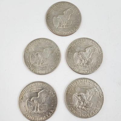 1977 DWIGHT D EISENHOWER $1.00 COIN 5 pc BUNDLE