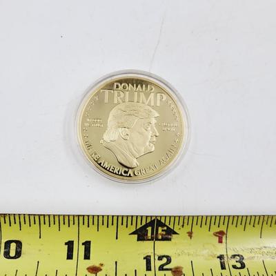 AMERICAN MINT SPEECHES OF DONALD TRUMP COIN - CU LAYERED In 24 KT GOLD