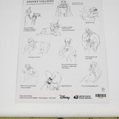 DISNEY VILLIANS COLLECTABLE STAMP SHEET (BUT ARE THEY REALLY VILLIANS OR MISUNDERSTOOD)