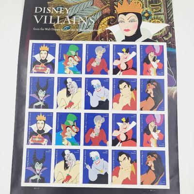 DISNEY VILLIANS COLLECTABLE STAMP SHEET (BUT ARE THEY REALLY VILLIANS OR MISUNDERSTOOD)