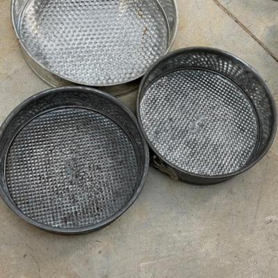 Two Vintage Kaiser and One Vintage Rococo Germany Commercial Waffle Bottom Springform Baking Trays