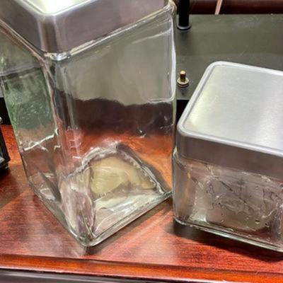 Set of 8 Vintage Anchor Hocking Stackable Jars with Lids