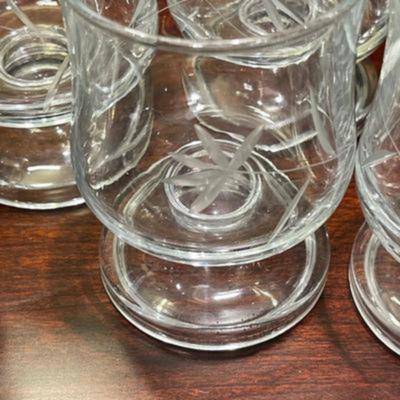 Beautiful Vintage Etched Floral Set of Glasses - 24 Pieces