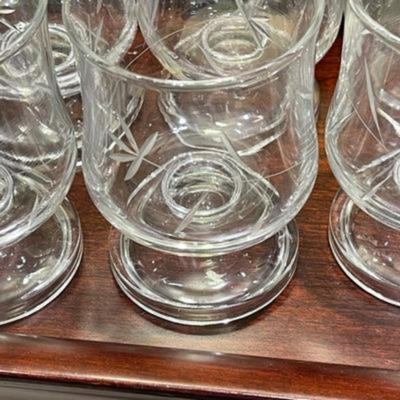 Beautiful Vintage Etched Floral Set of Glasses - 24 Pieces