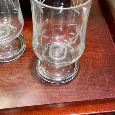 Beautiful Vintage Etched Floral Set of Glasses - 24 Pieces