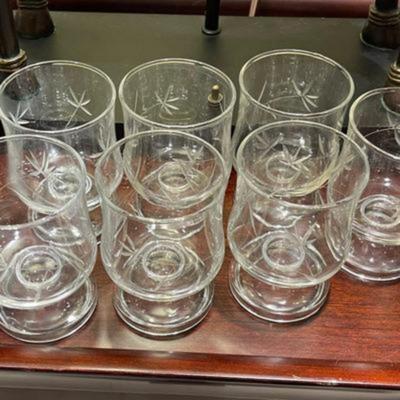 Beautiful Vintage Etched Floral Set of Glasses - 24 Pieces