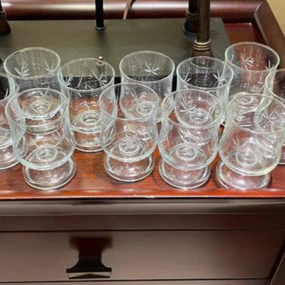 Beautiful Vintage Etched Floral Set of Glasses - 24 Pieces