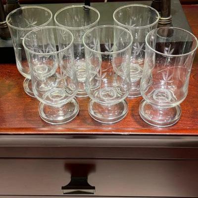 Beautiful Vintage Etched Floral Set of Glasses - 24 Pieces