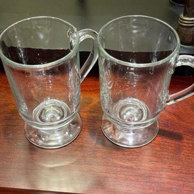 Set of Two Vintage Libby Footed Pedestal Cafe Coffee Mugs