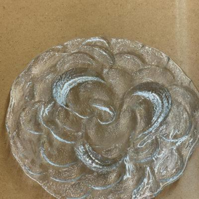 Vintage Blenko Art Glass Don Shepherd Cumulus Cake Plate
