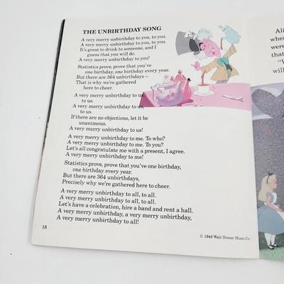 1990 WALT DISNEY ALICE IN WONDERLAND W/ SONG BOOK