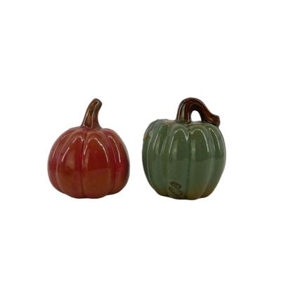 Two Pottery Pumpkins