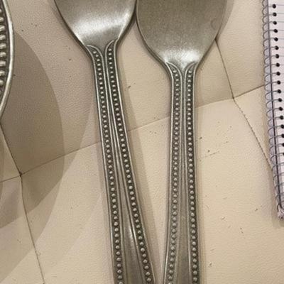 Vintage Wilton Armetale Flutes and Pearls 3-Piece Salad Serving Set