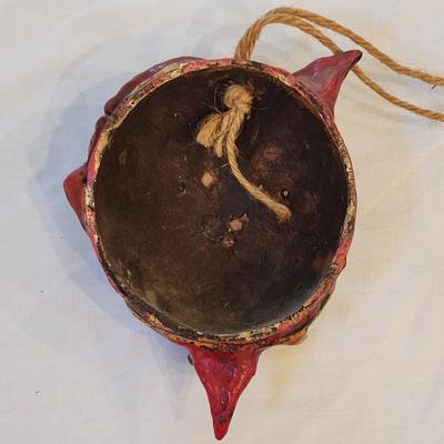 Set of 4 Vintage Mexican Folk Art Coconut Shell Masks