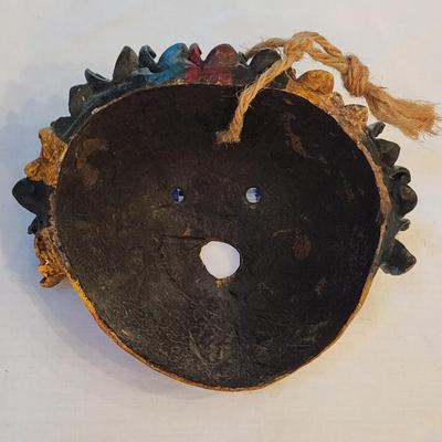 Set of 4 Vintage Mexican Folk Art Coconut Shell Masks