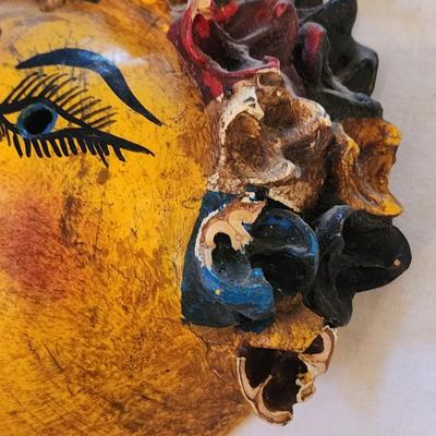 Set of 4 Vintage Mexican Folk Art Coconut Shell Masks