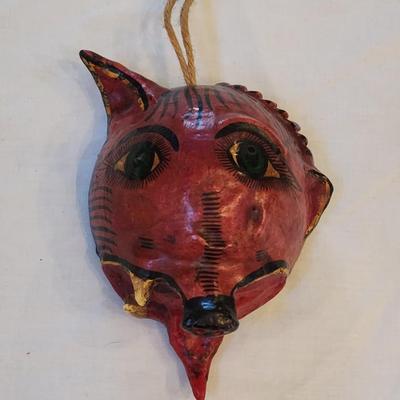 Set of 4 Vintage Mexican Folk Art Coconut Shell Masks