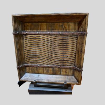 Cute Faux Wood Look Home Decor on Heavy Metal Stand