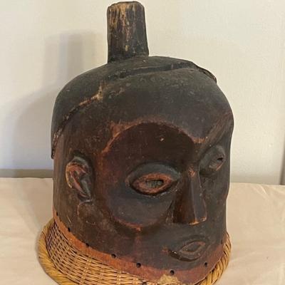 Lot 52 Carved Wooden African Helmet Mask