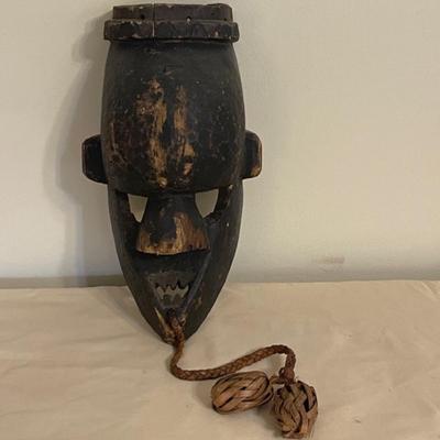 Lot 54 Tribal Mask from Mali Woven Fiber Leash Attached