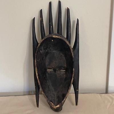Lot 55 Mali Tribal Mask Metal Decoration On Front