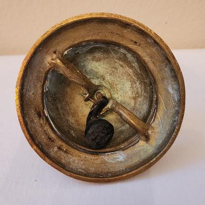 Vintage Ornate Solid Brass Desk Bell