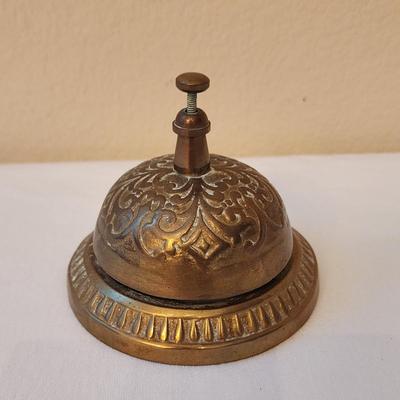 Vintage Ornate Solid Brass Desk Bell