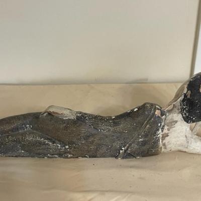 Lot 57 Reclining Buddha Figure Carved & Hand Painted 22"