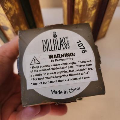 Set of 3 Bill Blass Gift Shaped Pillar Candles - sold 'As is'