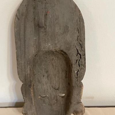 Lot 60 Southeast Asian Wood Mask With Headress 16" tall.