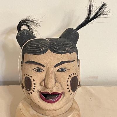 Lot 61 Antique Burmese Animated Puppet Head Articulated Tongue