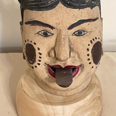 Lot 61 Antique Burmese Animated Puppet Head Articulated Tongue