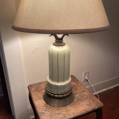 Lot 67 Vintage 1940s Ceramic Lamp w/ Gold Accents
